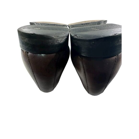 Hugo Boss Mens Size 10.5 M Brown Leather Apron Toe Derby Dress Shoes - Picture 8 of 10